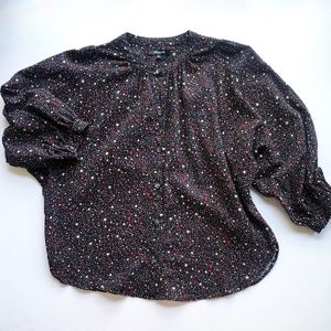 Madewell Star print 3/4 sleeve Cotton Shirt Blouse Size XS
